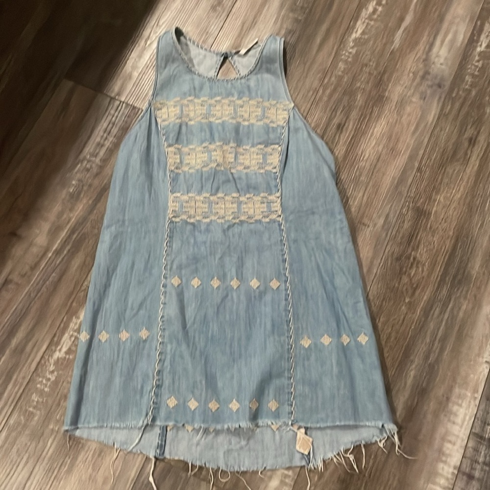 Free People Aztec chambray festival dress medium - Picture 4 of 10